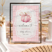 Elegante Pink Bow Pumpkin Baby Dusche Willkommen Poster