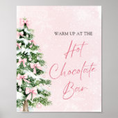 Elegante Pink Bows Christmas Tree Hot Chocolate Ba Poster (Vorne)