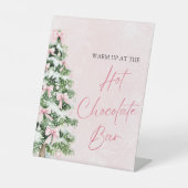 Elegante Pink Bows Christmas Tree Hot Chocolate Ba Sockelschild (Vorderseite)