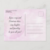 Elegante Pink Christmas Bauble Holiday Party Einladungspostkarte (Rückseite)