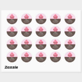 Elegante Pink Cupcake Bäckerei Runder Aufkleber (Blatt)