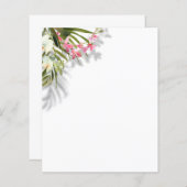 Elegante Pink Floral Palms Shadows Beach Hochzeit (Vorne/Hinten)