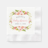 Elegante Pink Floral Watercolor Girl Dusche Serviette (Vorderseite)