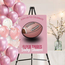 Elegante Pink Football Baby Dusche