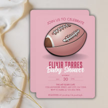 Elegante Pink Football Baby Dusche