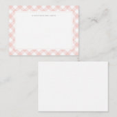 Elegante Pink Gingham Kariert Teacher Note Card Mitteilungskarte (Vorne/Hinten)