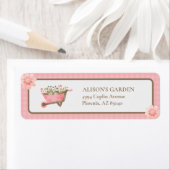 Elegante Pink Gingham Watercolor Garden Adresse (Insitu)