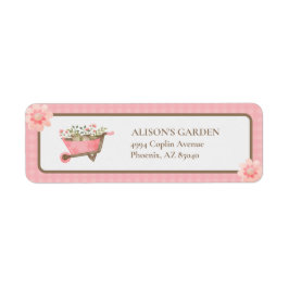 Elegante Pink Gingham Watercolor Garden Adresse