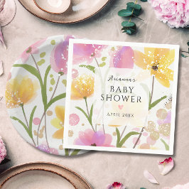 Elegante Pink-Girl-Babydusche Serviette