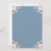 Elegante Pink Gold Floral Bunny Face Baby Dusche Einladung (Rückseite)