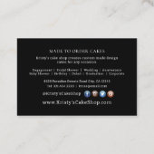 Elegante Pink Gold Floral Cake Bäckerei Visitenkarte (Rückseite)