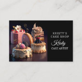 Elegante Pink Gold Floral Cake Bäckerei Visitenkarte (Vorderseite)