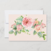 Elegante Pink Gold Floral Script Wasserfarbenhochz RSVP Karte (Rückseite)