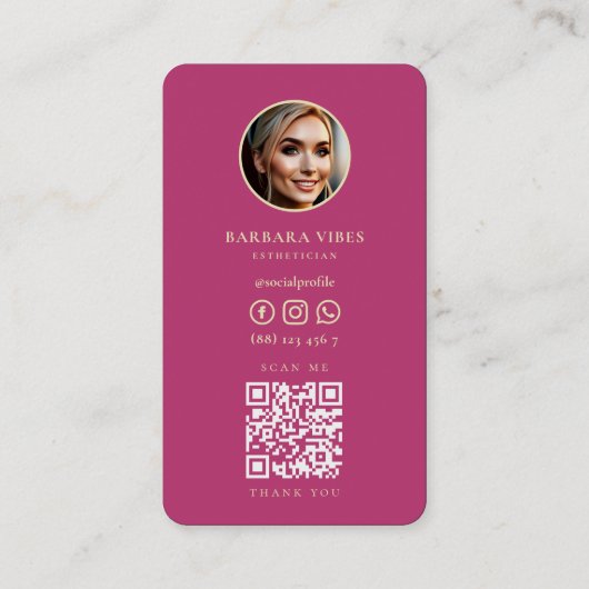 Elegante Pink Gold Lotus Esthetician Ästhetik Visitenkarte (Rückseite)