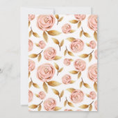 Elegante Pink Gold Peony Bridesmaids Mittagessen Einladung (Rückseite)