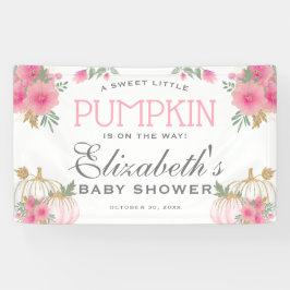 Elegante Pink & Gold Pumpkin Baby Dusche Banner