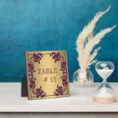 Elegante PINK GOLD Tischnummer auf robuster Plaque Fotoplatte (InSitu)