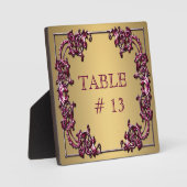 Elegante PINK GOLD Tischnummer auf robuster Plaque Fotoplatte (Vorderseite)