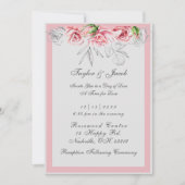 Elegante Pink & Graue Zwickmühle Einladung (Vorderseite)