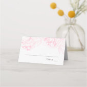 Elegante Pink Gray Floral Peony Wedding Platzkarte (Vorderseite)