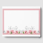 Elegante Pink Gray Floral Script Hochzeit Gästebuch (Rückseite)