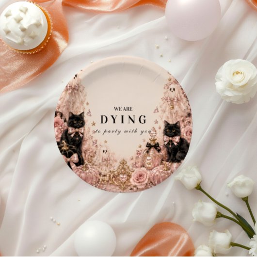 Elegante Pink Halloween-Feier Pappteller
