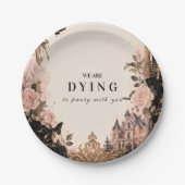 Elegante Pink Halloween-Party Pappteller (Vorderseite)