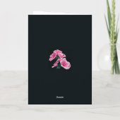 Elegante Pink Hollyhock Malva Blume Karte (Rückseite)