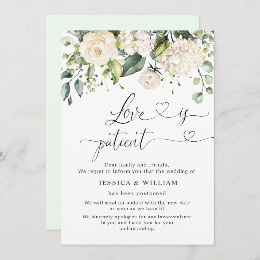 Elegante Pink Hydrangea-Rose verschoben Einladung (Vorne/Hinten)