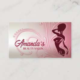 Elegante Pink Lady Beauty Salon Business Card Visitenkarte