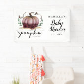 Elegante Pink Little Pumpkin Baby Dusche Banner (Insitu)
