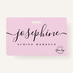 Elegante Pink-Logo-Skriptname Ausweis