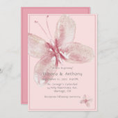 Elegante Pink Mauve Watercolor Butterfly Wedding Einladung (Vorne/Hinten)