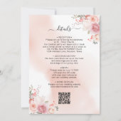 Elegante Pink Mist Blumenzwiebelfeier Einladung (Rückseite)
