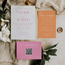 Elegante Pink Orange Stylische Minimalistische Hoc
