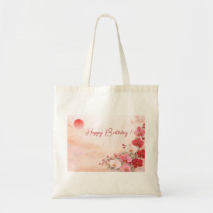 Elegante Pink-Orchideen-Geburtstag Tragetasche
