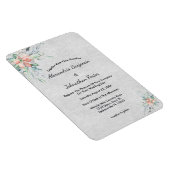 Elegante Pink Peach Blume Bouquet Wedding Magnet (Rechte Seite)