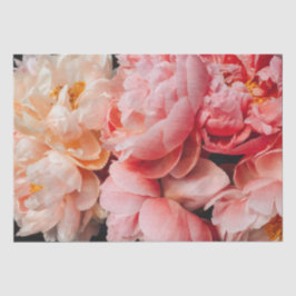 Elegante Pink & Peach Peonies Seidenpapier