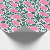 Elegante Pink Peony Blume Geschenkpapier (Ecke)