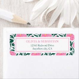 Elegante Pink Peony Blume Hochzeit Rücksendeadress