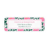 Elegante Pink Peony Blume Hochzeit Rücksendeadress (Vorne)