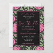 Elegante Pink Peony Blume Hochzeit Save The Date (Vorderseite)