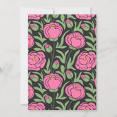 Elegante Pink Peony Blume Hochzeit Save The Date (Rückseite)