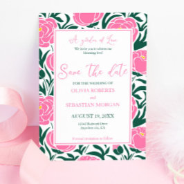 Elegante Pink Peony Blume Hochzeit Save The Date