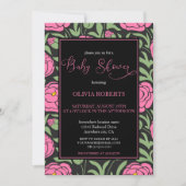 Elegante Pink Peony Blume Kinderdusche Einladung (Vorderseite)