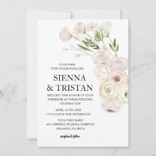 Elegante Pink Peony Wedding Einladung