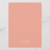 Elegante Pink Peony Wedding Timeline Programm (Rückseite)