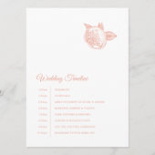 Elegante Pink Peony Wedding Timeline Programm (Vorderseite)