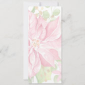 Elegante Pink Poinsettia Blumenweihnachtsfest Einladung (Rückseite)