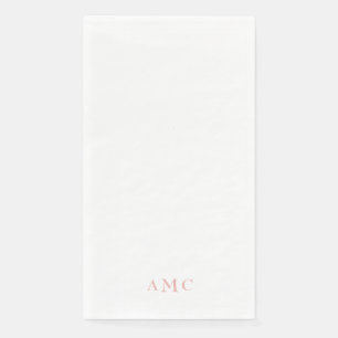 Elegante Pink/Rosa Monogramm-Hochzeit Serviette